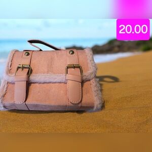 Winter suede tote bag